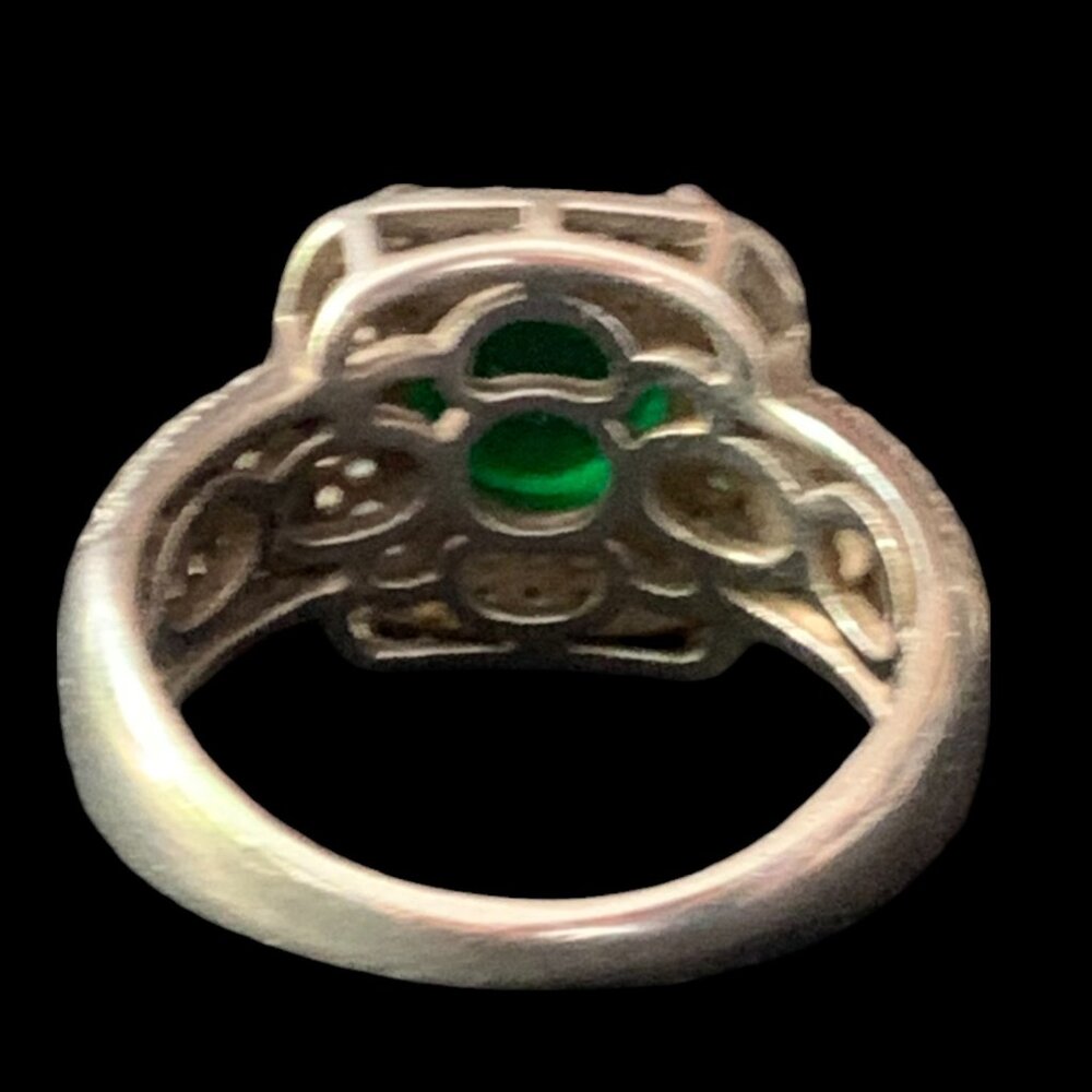 925 Sterling Silver Emerald Ring - image 4